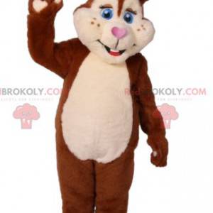 Bruin en crème konijn mascotte. Konijn kostuum - Redbrokoly.com